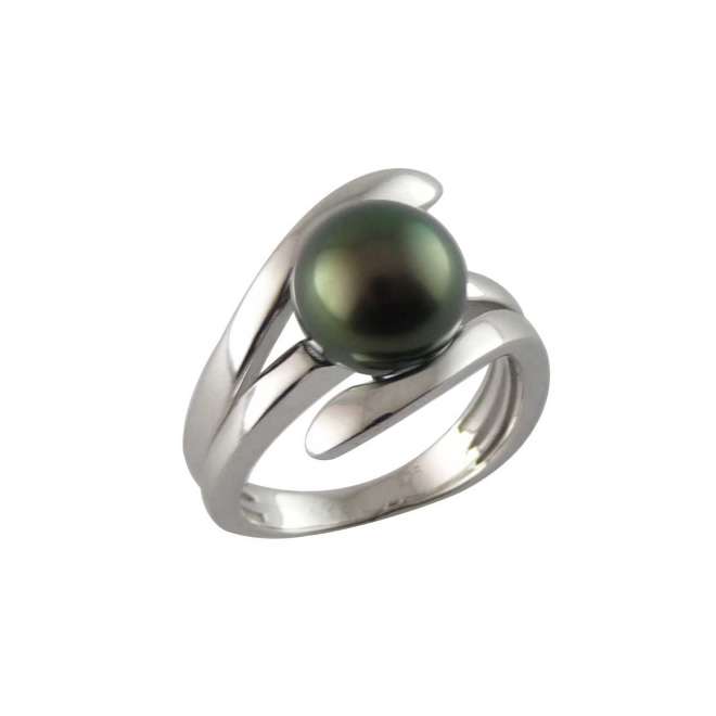 bague argent perle ovale BG 11