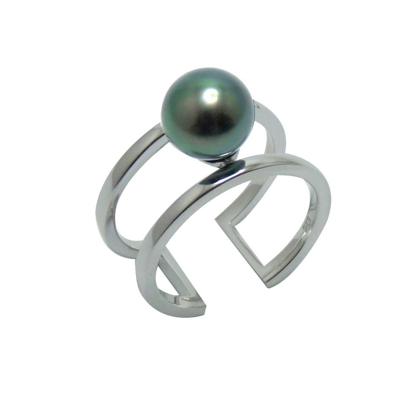 bague argent perle ronde