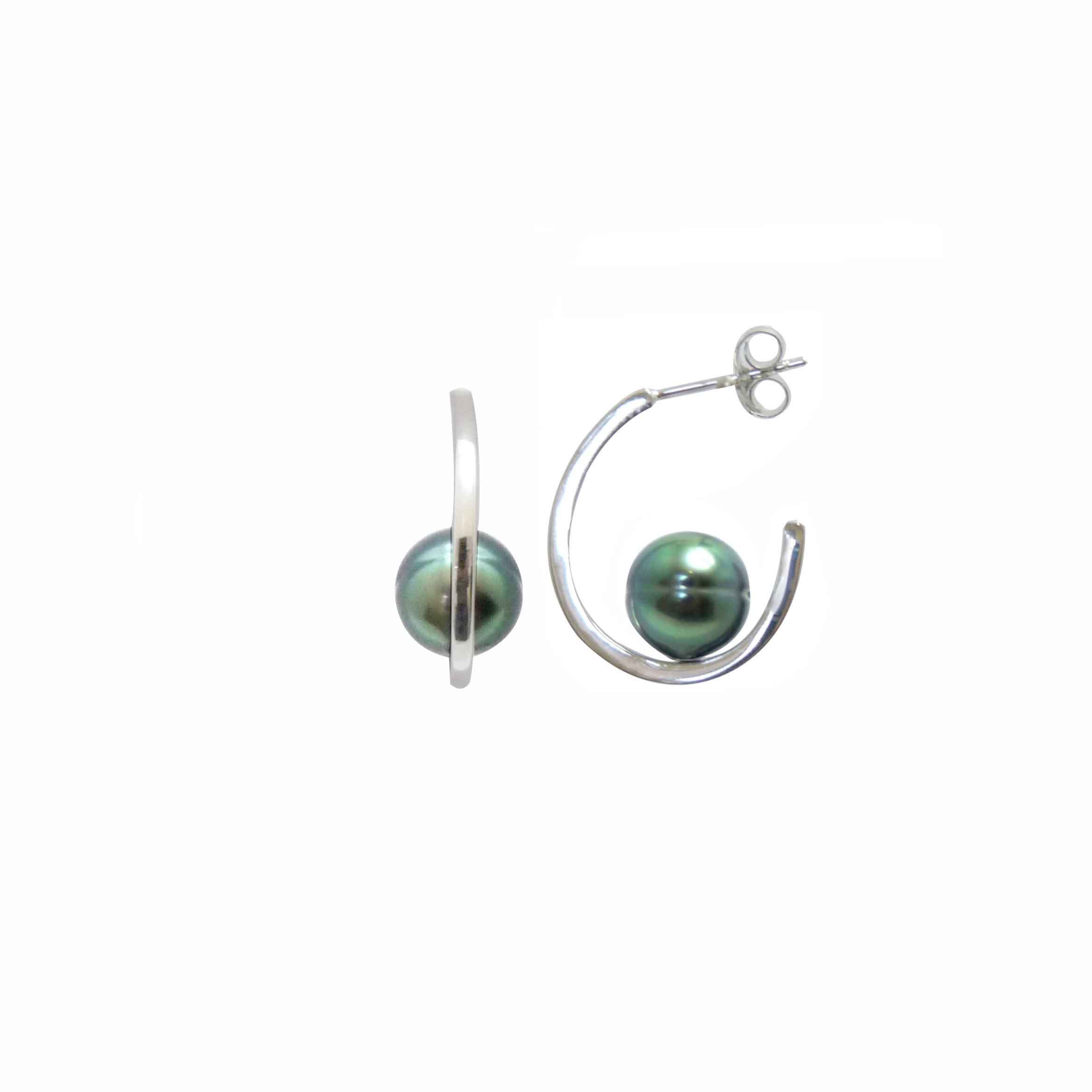 boucles d'oreilles argent perles BOA11