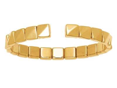 bracelet or jonc ouvert motif pyramides