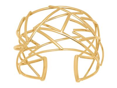 Bracelet jonc ouvert | Graphique 45 mm | Or jaune 18k