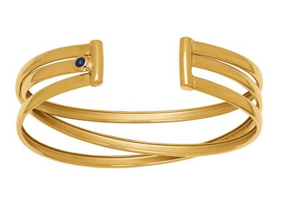 bracelet 3 lignes croisées en or