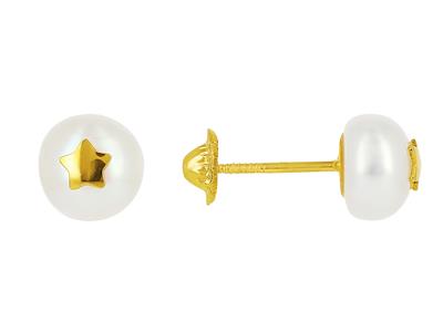 boucles d'oreilles perle enfants en or