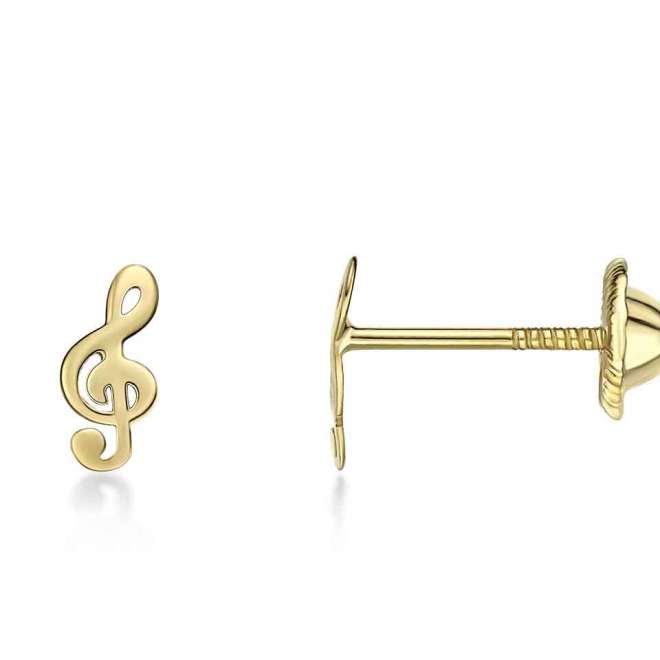 Boucles d’oreilles clé de sol or