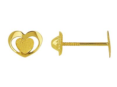 boucles d'oreilles cœur ajouré en or jaune