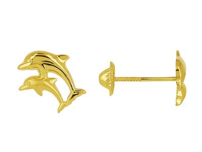 boucles d'oreilles dauphins en or jaune