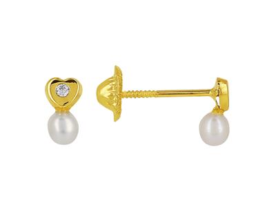 Boucles d'oreilles avec cœur Oxyde de Zirconium