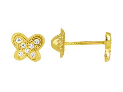 boucles d'oreilles papillons en or