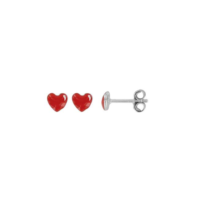 boucles d'oreilles cœur rouge pour enfants
