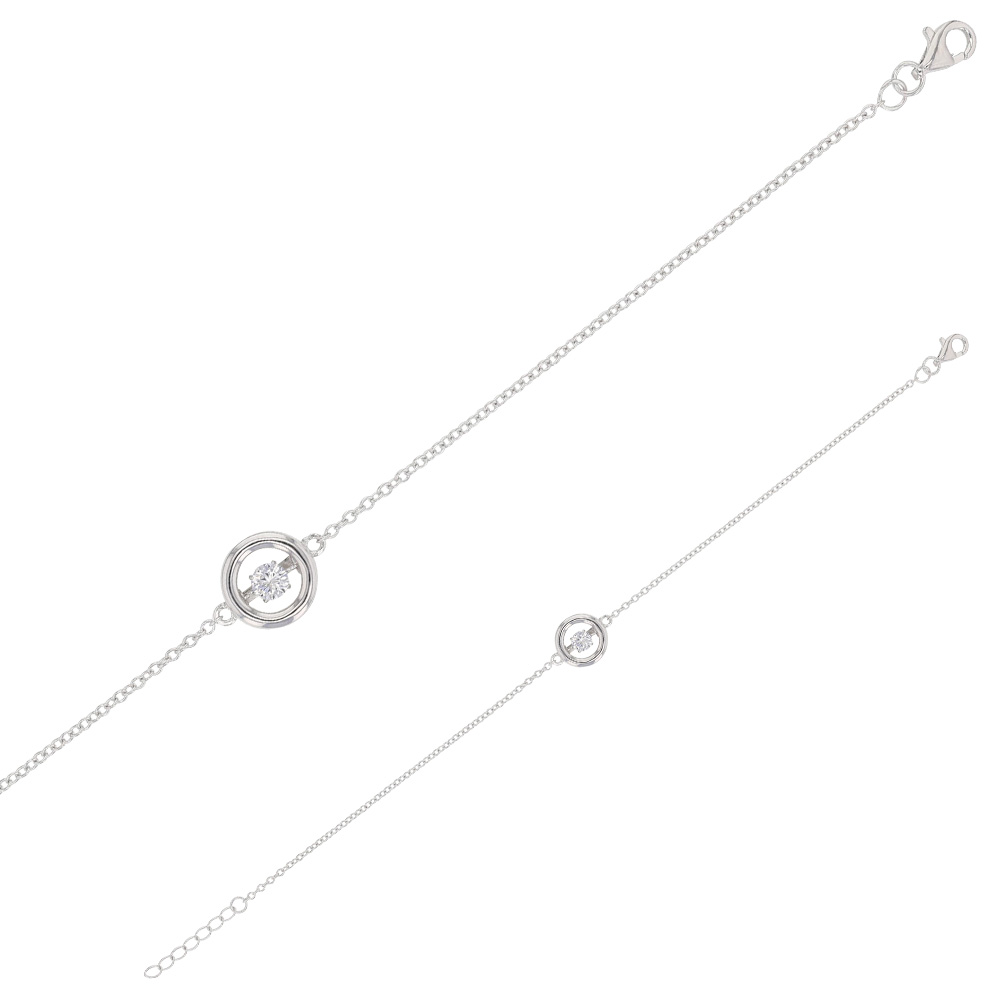 bracelet en argent avec pierre scintillante