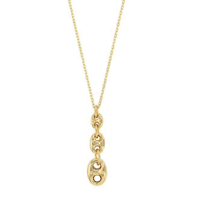 collier doré pour femmes avec pendentif trois grains de café