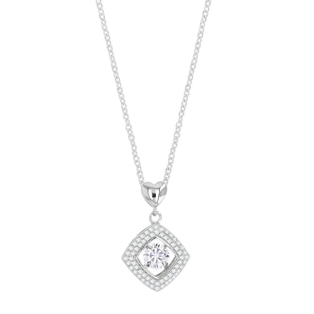 collier argent forme losange pour femmes