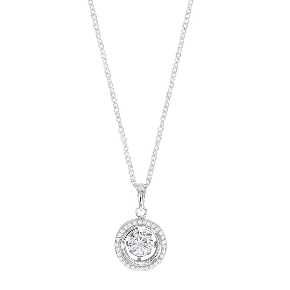 collier en argent avec pierre oscillante